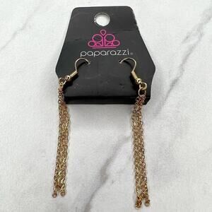 Paparazzi Gold Tone Tassel Dangle Earrings Pierced Pair